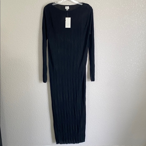 (Reduced Price!!!) Women's Long Sleeve Sheer Maxi  Dress - A New Day Black - Picture 5 of 9